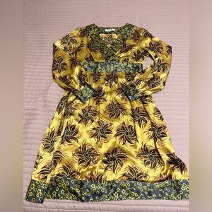 Tibi stunning Gold and Brown Silk Dress